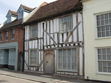 Photograph of an ancient house in East Street, Coggeshall, Essex, England