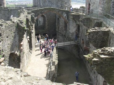 Photo looking down into the Great Hall, Conwy Castle, Conwy, Snowdonia, Caernarvonshire (Gwynedd), North Wales