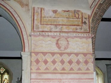 Photograph wall painting in the Nave, St. Michael and All Angels Church, Copford Green, Essex, England