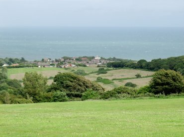 Fairlight village from the Country Park, Hastings, Sussex, England, Great Britain