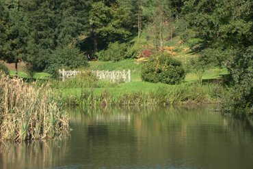 The pond above the Cascade, Ightham Mote, Ightham, Kent, England