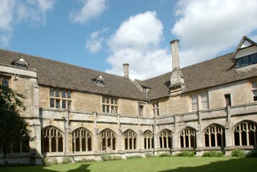 Scene showing part of the Cloisters, Lacock Abbey, Wiltshire (Wilts), England
