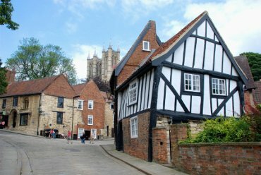The view of the crooked house, Lincoln, Lincolnshire, England