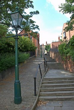 A view of the lane from Greestone Terrace, Lincoln, Lincolnshire, England