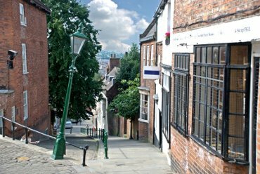 View of Steep Hill, Lincoln, Lincolnshire, England