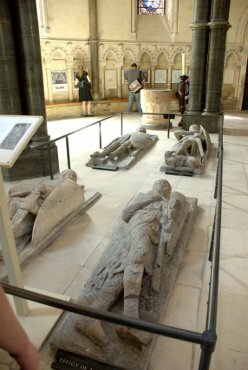 Photograph of stone effigies, Temple Church, London, England