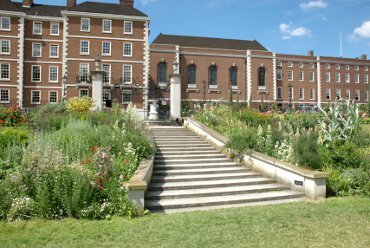 Photograph of the terrace steps, Inner Temple Gardens, London, England