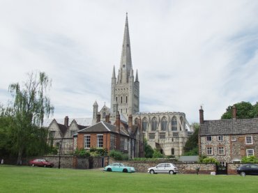 View of Norwich Cathedral Close, Norwich, Norfolk, England