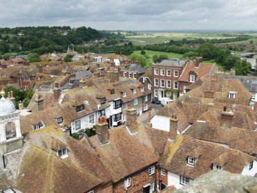 View from St. Mary's Church tower, Rye, Sussex, England, Great Britain