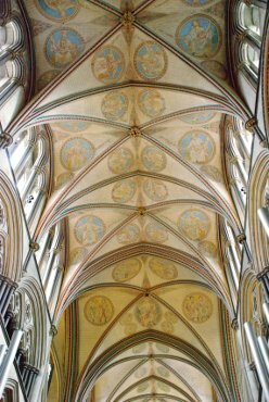View of the Quire Ceiling, Salisbury Cathedral, Wiltshire (Wilts), England