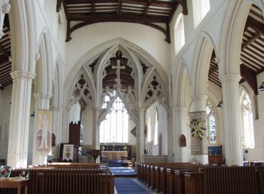 View of the nave, church of St. Mary the Virgin, Stebbing Essex, England