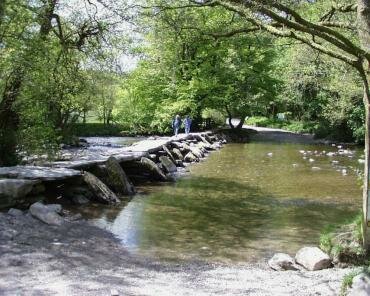 View of the Tarr Steps Clapper Bridge on Exmoor