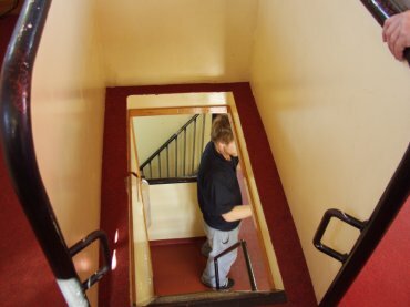Picture of one of many steep stairways, Trinity Light Vessel, Tollesbury, Essex, England