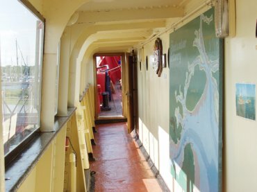 Picture of the port side gangway, Trinity Light Vessel, Tollesbury, Essex, England