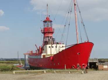 Scene showing the lightship 'Trinity', Tollesbury, near Maldon, Essex, England