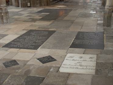 View of tombs in the North Isle, Winchester Cathedral, Winchester, Hampshire (Hants), England