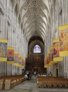 View along the Nave, Winchester Cathedral, Winchester, Hampshire (Hants), England