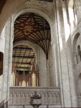 View of the Tower crossing from the South Transept, Winchester Cathedral, Winchester, Hampshire (Hants), England