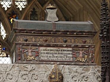 View of King Canute's mortuary chest, Winchester Cathedral, Winchester, Hampshire (Hants), England