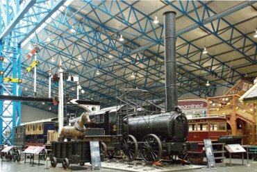 Photograph of the 1829 locomotive Agenoria, National Railway Museum, York, North Yorkshire, Great Britain